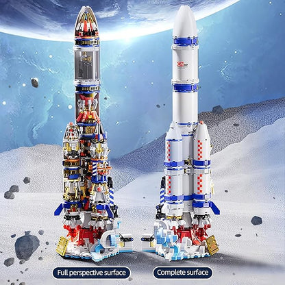 Mechanical Space Rocket Building Set - 1099Pcs DIY Model Rocket Building Blocks Set Space Shuttle Collectible Display Model Set with Launch Stand home Office Decor Birthday Gifts for Adults Boys