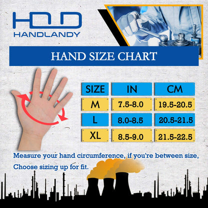HANDLANDY Mens Work Gloves Touch screen, Utility Mechanic Gloves, Flexible Breathable Fit- Padded Knuckles & Palm (Black & Red, Large)