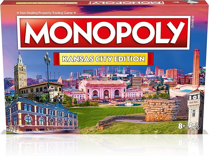 Monopoly Board Game Kansas City Edition: 2-6 Players Family Board Games for Kids and Adults Board Games for Kids 8 and up for Kids and Adults Ideal for Game Night