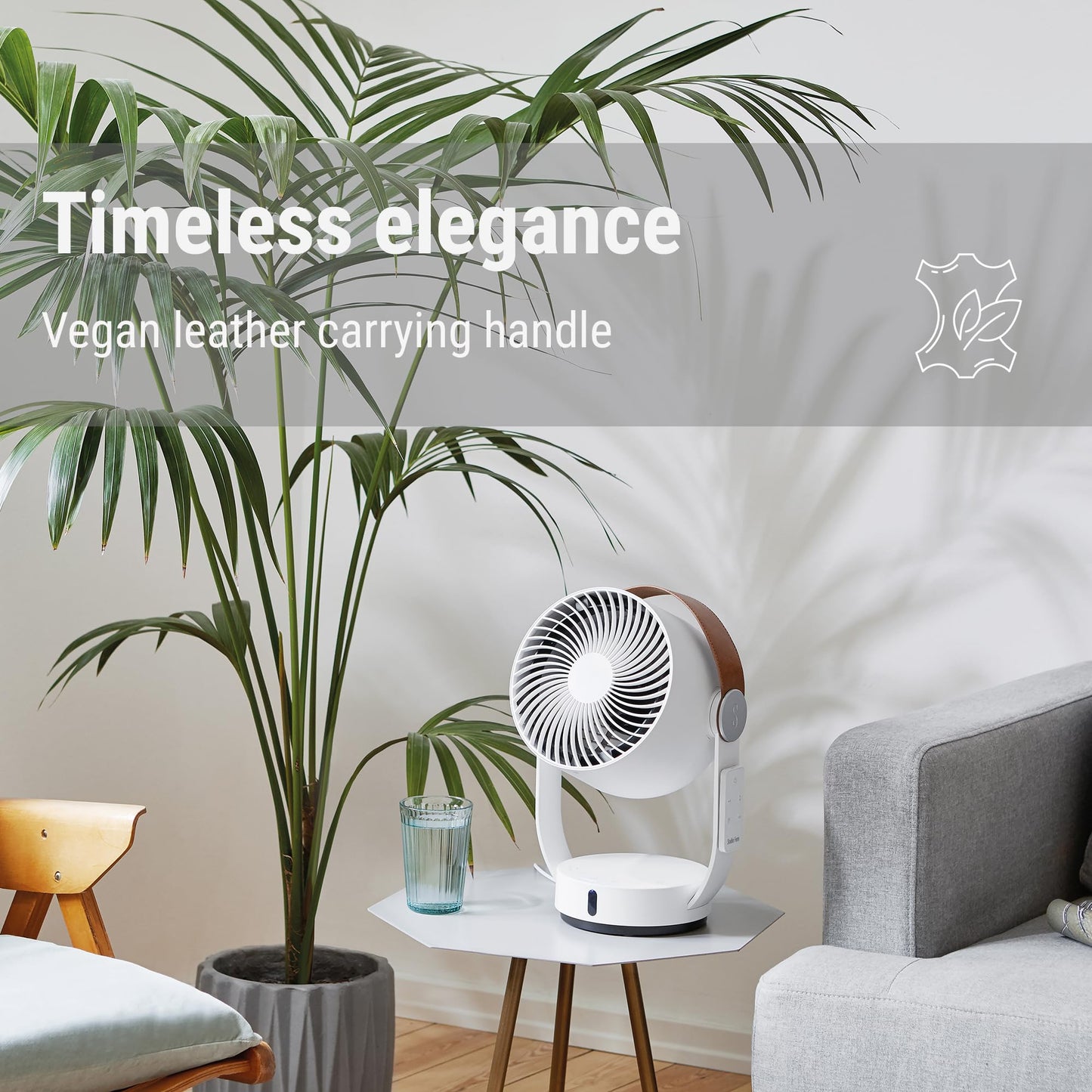 Stadler Form 3D air circulator Leo, fan with horizontal and vertical swing mode, wide range of up to 26 feet, white with remote control