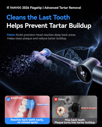 RANVOO Save 38% to Get AirJet X5 Electric Toothbrush Gray and 2026 AICE LITE MAX Silver