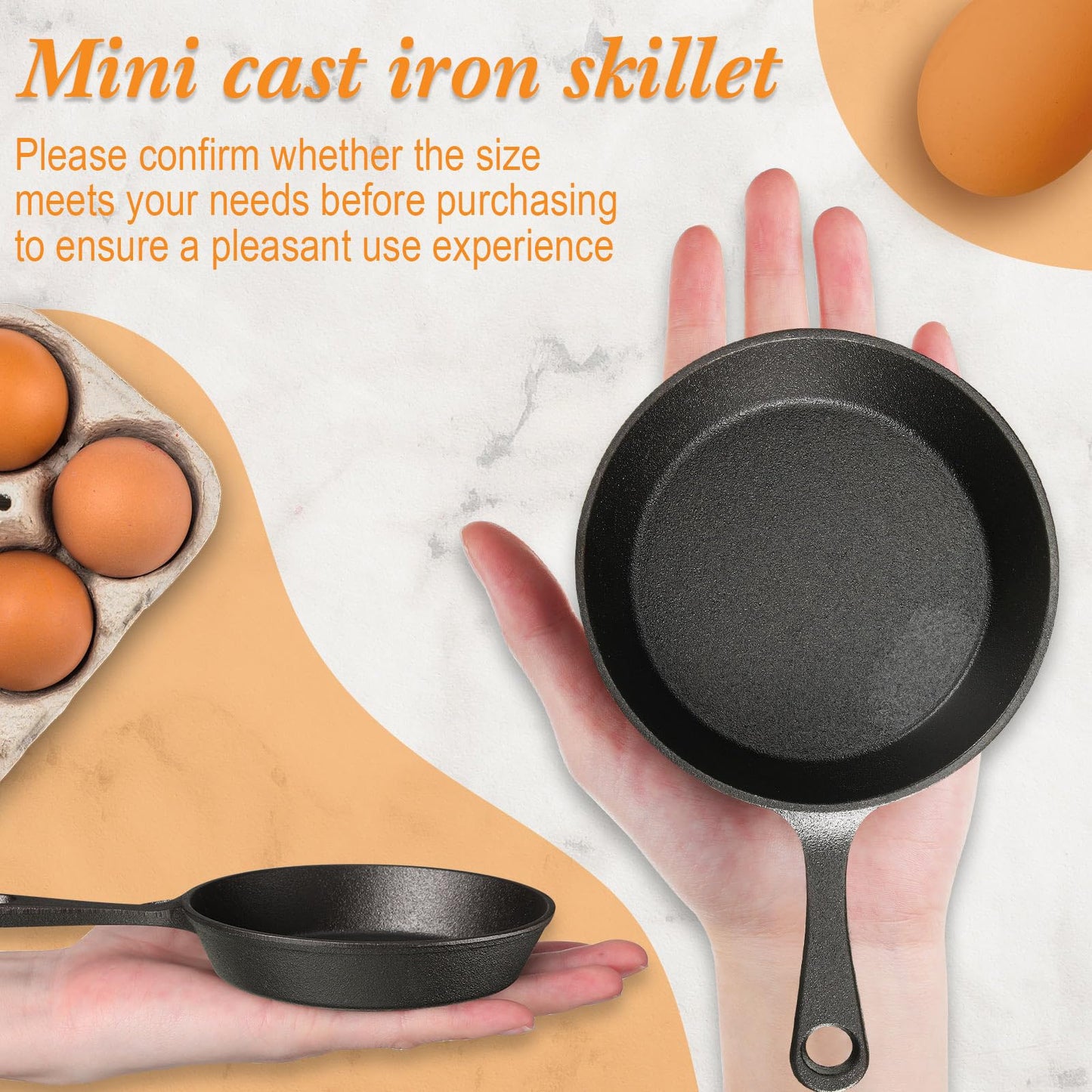 Remerry 40 Sets 4 Inches Cast Iron Skillets Mini Black Iron Nonstick Frying Pan Small Sizzling Plate Egg Pan Cast Pot Bundle with Oil Brush for Indoor and Outdoor Restaurant Kitchen