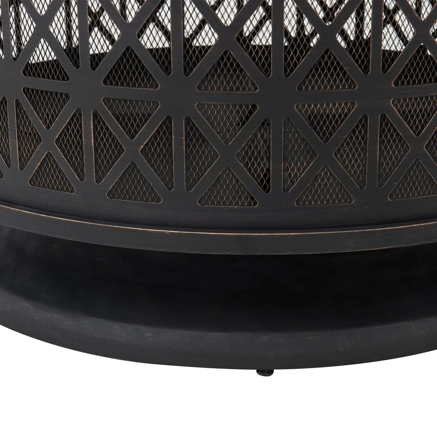 Sunjoy 30 in. Outdoor Fire Pit, Patio Black Round Wood-Burning Steel Firepit Large Fire Pits for Outside with Spark Screen and Fire Poker
