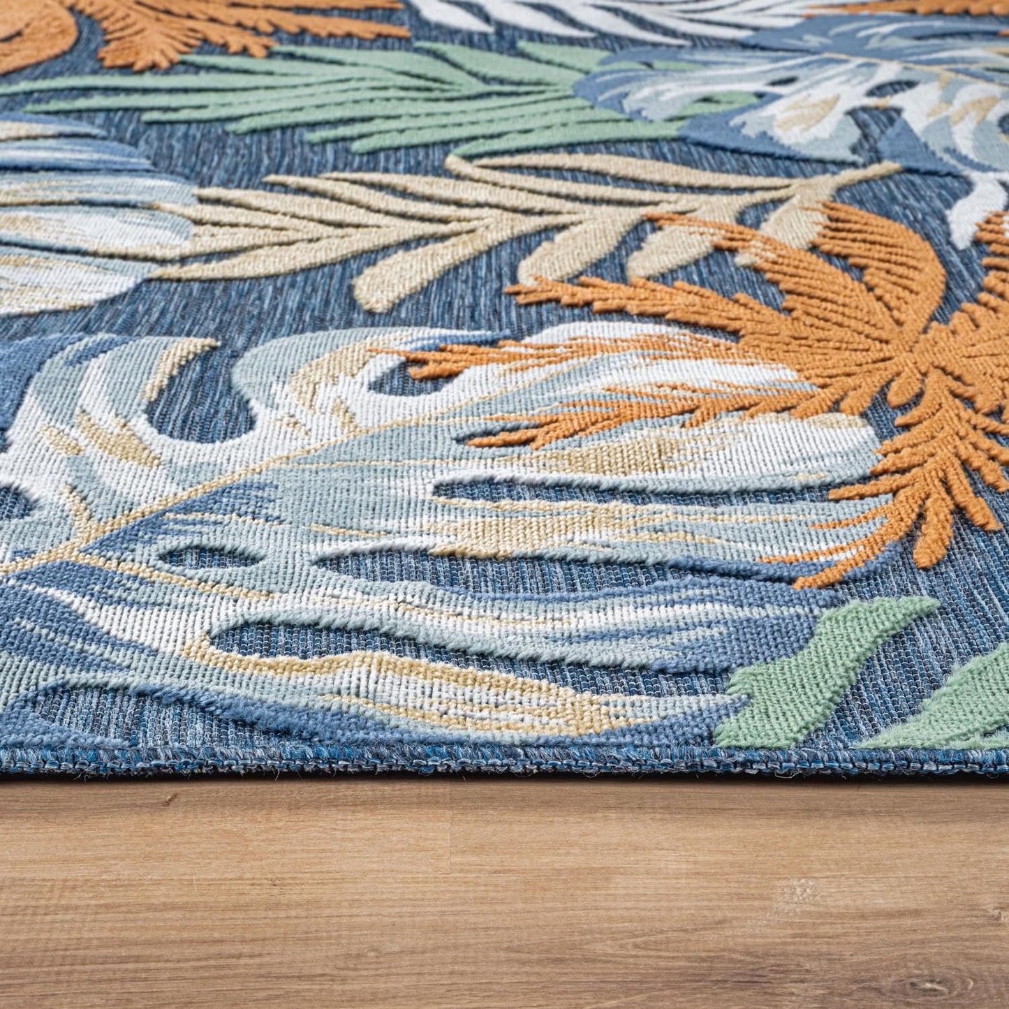 Luul Home Floral Indoor Outdoor Rugs 8x10 Large Area Rug for Living Room, Patio Decor, Kitchen, and Entryway Rug, Washable Stain Resistant Outside Carpet Midnight 8 x 10