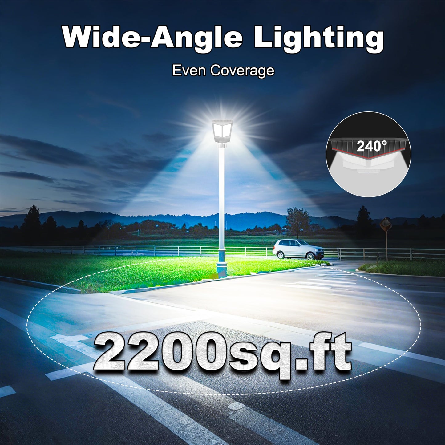 Jadisi 2025 New Solar Street Light, Solar Street Lights Outdoor Waterproof Dusk to Dawn 7000K LED Security Flood Light with Motion Sensor and Remote Control for Pathway, Entryway & Yard