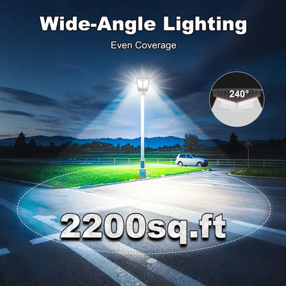 Jadisi Solar Street Light, Dusk-to-Dawn Waterproof LED Solar Street Lights Outdoor with Pole Mount,9000W IP67,7000K, High Lumen Outdoor Lighting for Driveway, Farm, Street & Parking