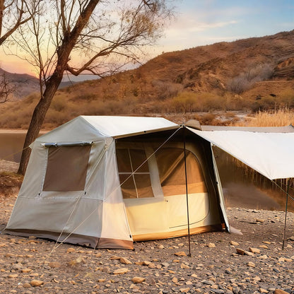 YOLENY 4 Person Instant Cabin Tent, Blackout Camping Tent with Vestibule, Rainfly & Canopy, Waterproof for Family Car Camping