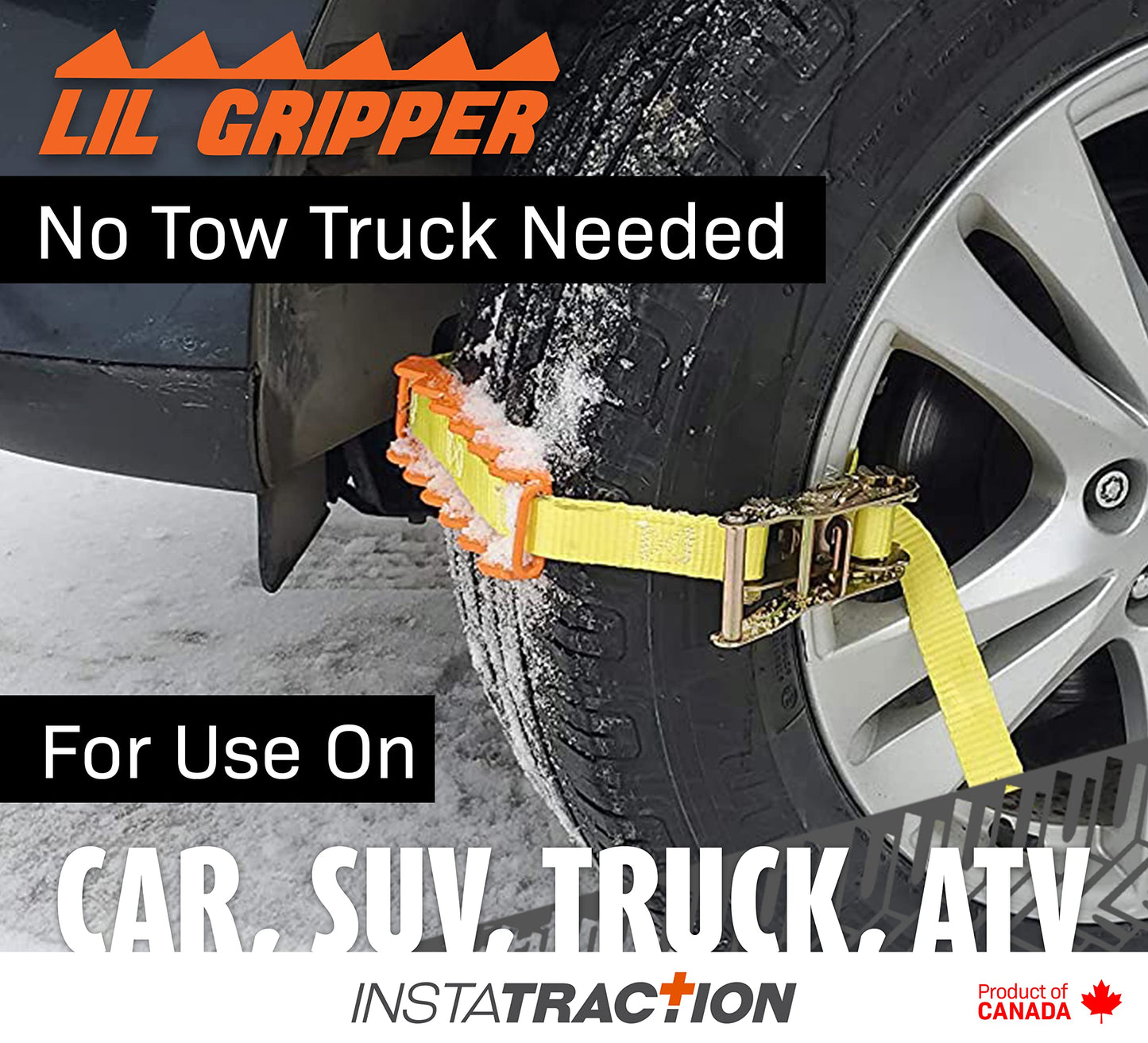 Metal Gripper Tire Chains Strap - New Version of Traction Boards Offroad Snow Chains - Compact Tool Kit Replaces Recovery Boards & Tire Chain - For Stuck Tires in Ice Mud Sand Snow - Car SUV Truck ATV