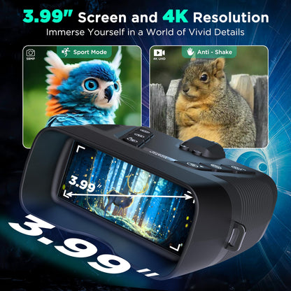 4K Night Vision Goggles, 58MP Full-Color Night Vision Binoculars with 10000mAh Rechargeable Battery, 64GB Card, 3.99" Screen and 1968FT Viewing Range for Camping Hunting & Security