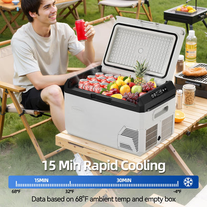 12V Car Refrigerator, 22QT Portable Freezer Compressor Cooler with Reversible Door, 100–240V AC / 12V / 24V DC Powered, for Truck Van RV Camper SUV Travel Camping Road Trips Tailgating,-4℉-50℉