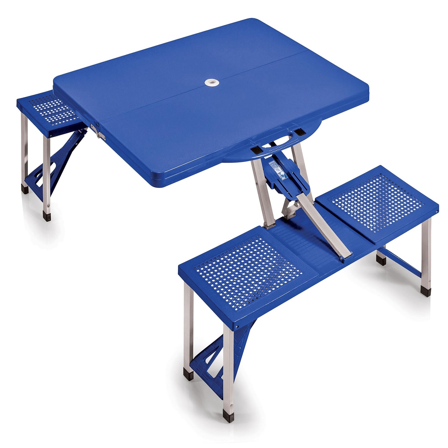ONIVA - a Picnic Time brand - Folding Picnic Table - Camping Table - Outdoor Table with Umbrella Hole, (Royal Blue), 36.2" x 18" x 5.5"