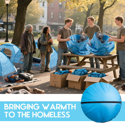 Wowangce 5 Pcs 15/10/5 Pack Camping Tents for Homeless Bulk 2 Person Pop up Homeless Backpacking Supplies Adult Waterproof Instant Easy Setup Tent for Hiking Outdoor Travel Camping Donation (Blue)