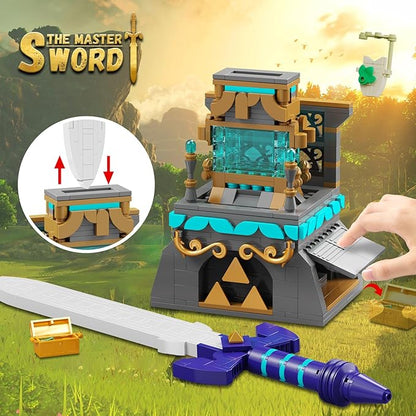 BOTW The Master Sword Glowing Building Block SetSword Toy Set for Adults Boy Fans Kids Ages 6-12 Year Old（498PCS)