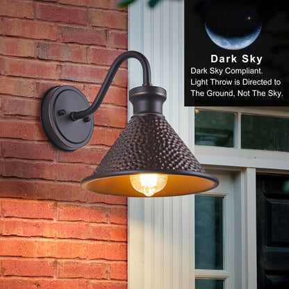 Tarentlight Gooseneck Wall Sconce 1-Light E26, Oil Rubbed Bronze, 9.3 Inch Width, Model W2412-ORB, Ideal for Outdoor and Indoor Use