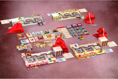 IELLO: Popcorn Strategy Board Game Manage a Movie Theater Attract Cinema Guests Competitive 60 Minute Play Time 2 to 4 Players for Ages 10+