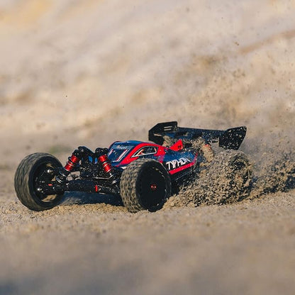 ARRMA RC Car 1/8 Typhon 6S V5 4WD BLX Buggy with Spektrum Firma RTR (Ready-to-Run) Black and Red ARA8606V5