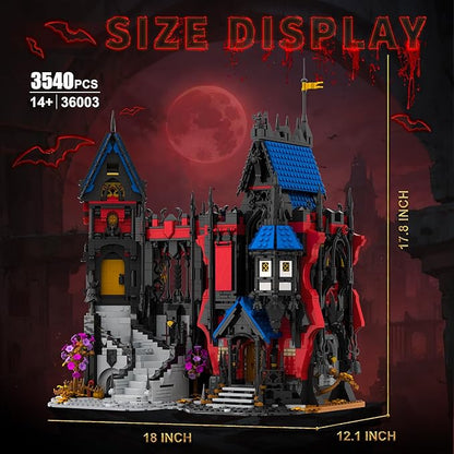 Medieval Castle Building Set for Adults 3540 PCS Large MOC Modular Gothic Vampires Haunted Houses Model Kit Compatible with Lego Horror Architecture Block Gift for Christmas Birthday