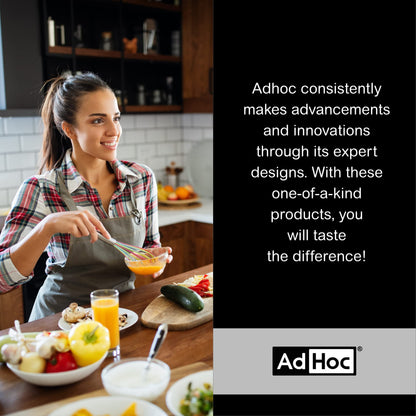 AdHoc Duomill Pure Salt and Pepper Combo Mill - Stainless Steel Salt & Pepper Mill - Handy Salt & Pepper Grinder - Stainless Steel