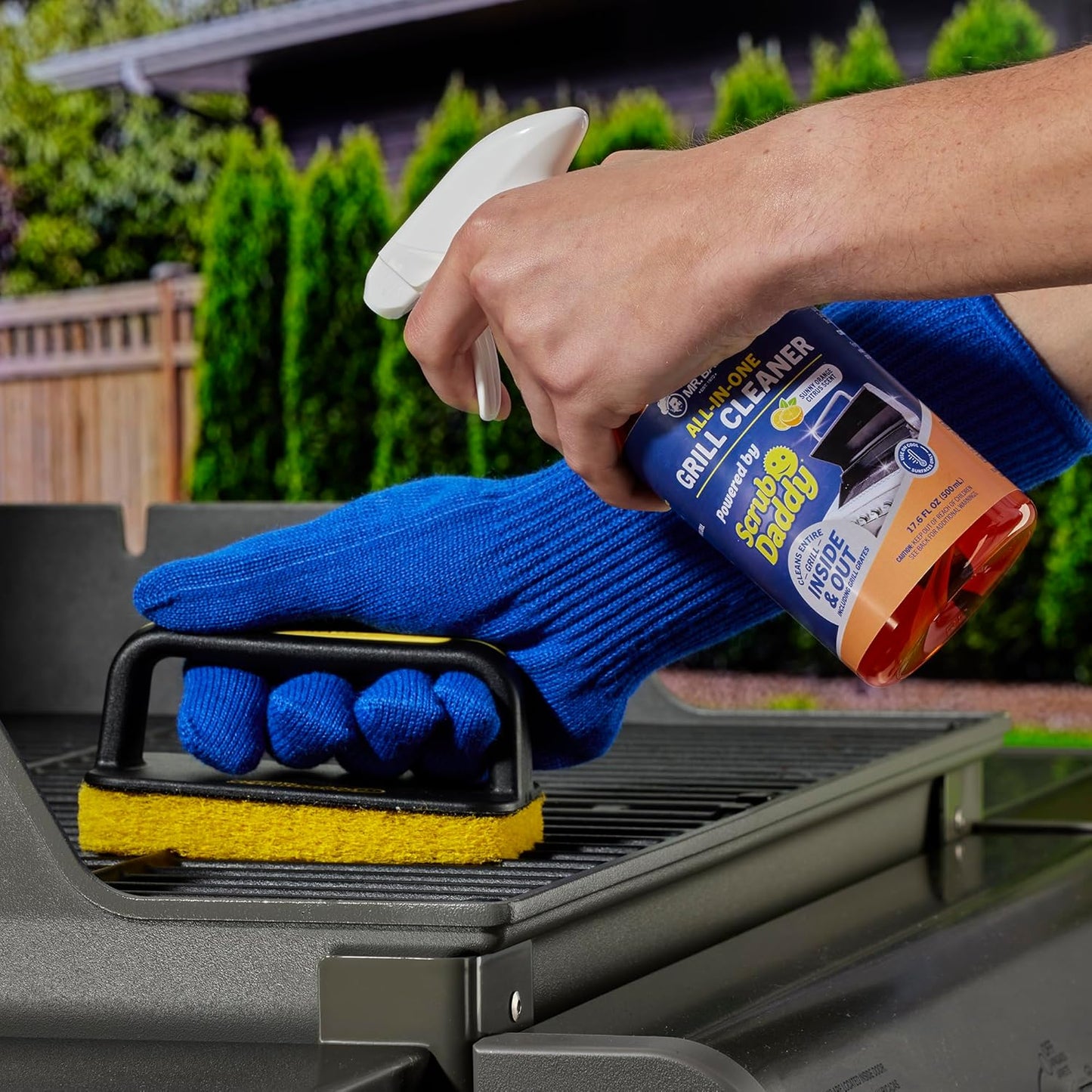 Mr. Bar-B-Q Grill Scrubber Brush Set - Effortless Cleaning with Scrub Daddy Design