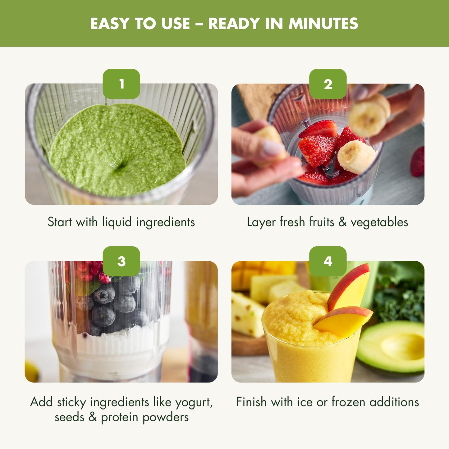 GreenPan Spin & Go Portable Blender, 24oz BPA-Free Cup, Self-Cleaning, Shakes Smoothies Juices, Crushed Ice & Frozen Fruits, Leakproof Lid, Fast Charge, Personal Handheld for Travel & Gym, Dove Gray