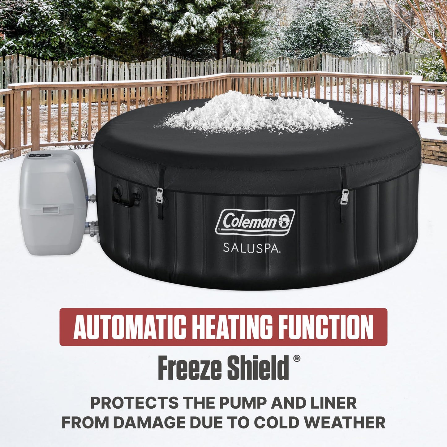 Coleman Miami 2 to 4 Person Inflatable Hot Tub, Round Energy-Efficient Portable Outdoor Spa with 120 AirJets, 71" x 26"