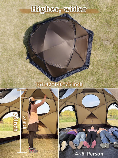 TOMOUNT Dome Hot Tent with Stove Jack 4 Person Backpacking Tent for 4 Season Nylon Waterproof Glamping Hiking
