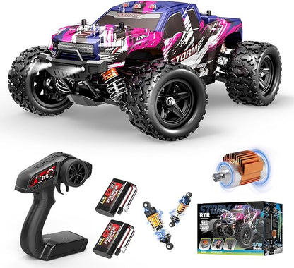 Pink Remote Control Car for Girls Fast rc Cars for Girls 1:18 Scale Monster Truck with 40+ KM/H Speed 4WD Off-Road RC Truck Dual Rechargeable Batteries toys for 8 9 10 11 12 year old girl gifts
