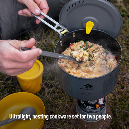 Sea to Summit Frontier Ultralight Two Pot Cook Set for Camping, 2-Person (2 Pots, 2 Bowls, 2 Cups)