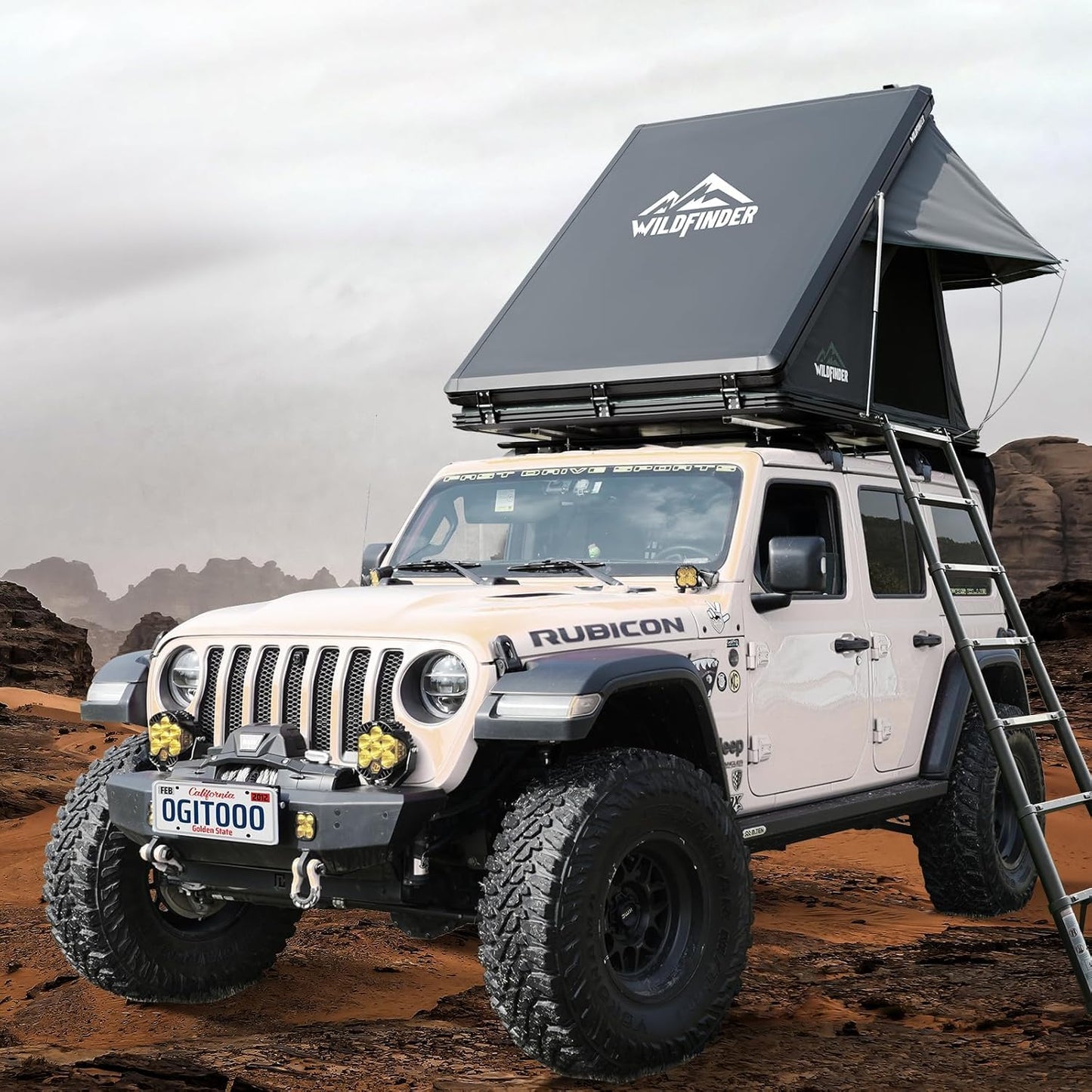 WildFinder Rooftop Tent Hardshell, 2-3 Person Camping Car Roof Top Tent Hard Shell Suitable for Jeep, SUV, Truck, Van