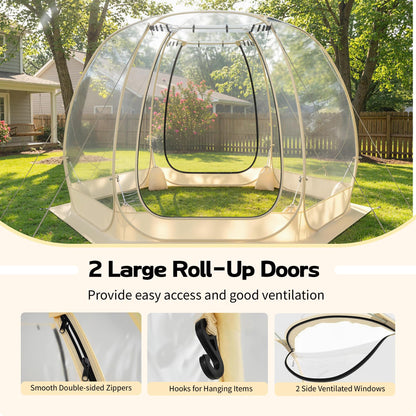Lenotos Pop Up Bubble Tent, 10 x 10 FT Instant Igloo Tent Suitable for 4-6 People, Screen House for Patios, Cold