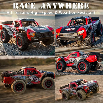 RC Cars 1:14 RC Truck 30 MPH 4WD Remote Control Car All Terrain Trophy Car for Adults Boys Teens Fast 50 Mins Play Off-Road RC Buggy Big Short Course Monster Truck with 2 Batteries (RTR)