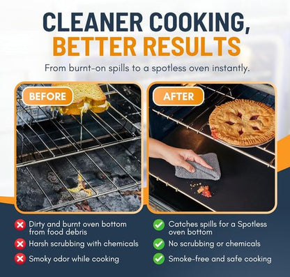Heavy Duty Oven Liners by [Brand Name] - Non-Stick, Reusable Mats 17”x25” | BPA & PFOA Free Kitchen Accessory (Black)