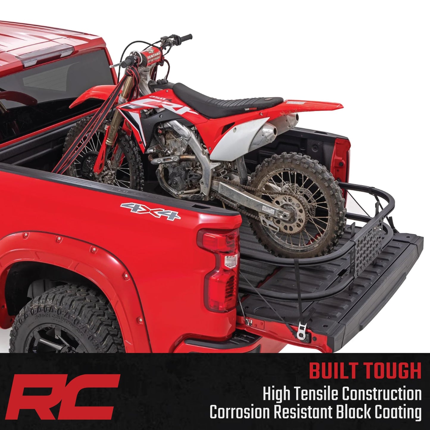 Rough Country Truck Bed Extender - 26" Cargo Extension with Flip-in Containment for Chevy, Ford, GMC, Ram, Toyota Trucks (55"-64.5" Bed Openings)