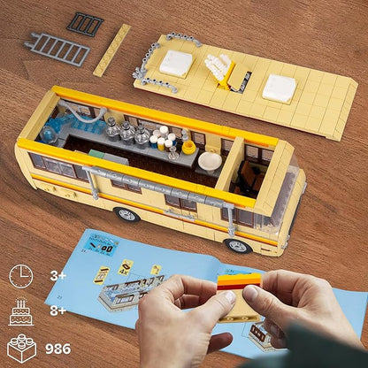 Camper for Break Bad Rv Building Set Creative Camper Van Building Blocks Merchandise DIY Technic Building Set Toy Building Bricks Kit for Ages 8-14(986 Pieces)