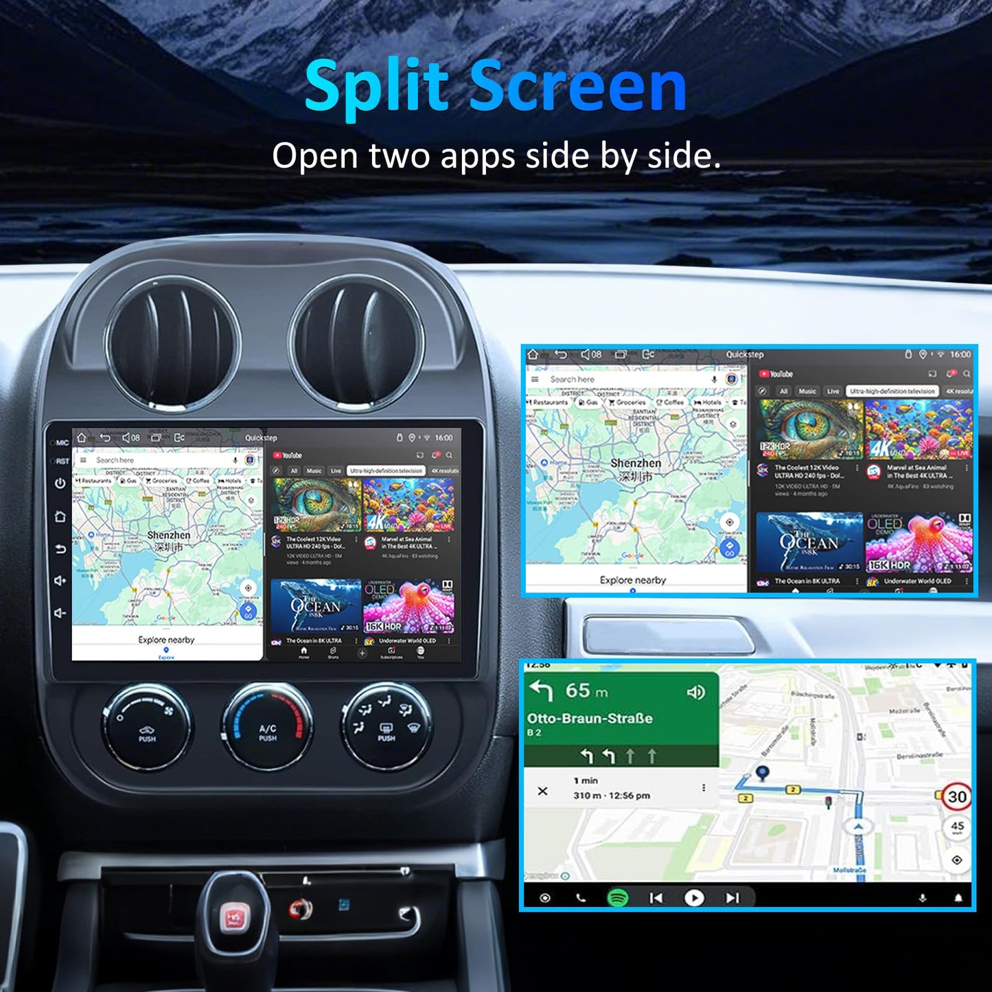 4G+64G Car Radio for Jeep Patriot Compass 2010-2016: 10'' Touchscreen Android 15 Car Stereo for Jeep Patriot Radio Replacement, Wireless CarPlay Android Auto,Bluetooth/WiFi/GPS/FM SWC/Backup Camera