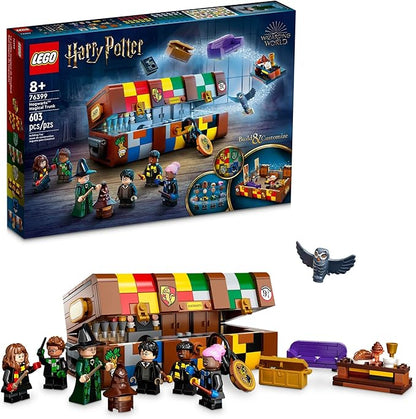 LEGO Harry Potter Hogwarts Magical Trunk Luggage Set Building Toy Idea for Kids Customizable Toy Girls &amp Boys with Movie Minifigures and House Colors 76399