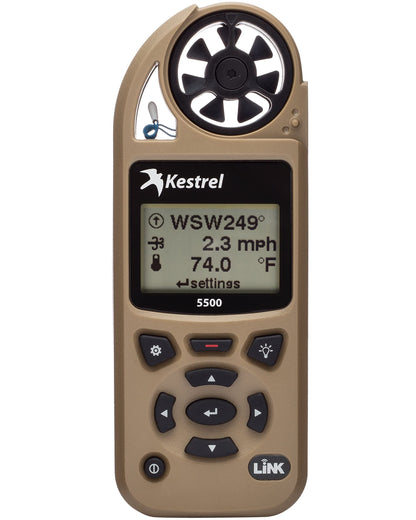 Kestrel 5500 Weather Meter with Link and Vane Mount, Tan