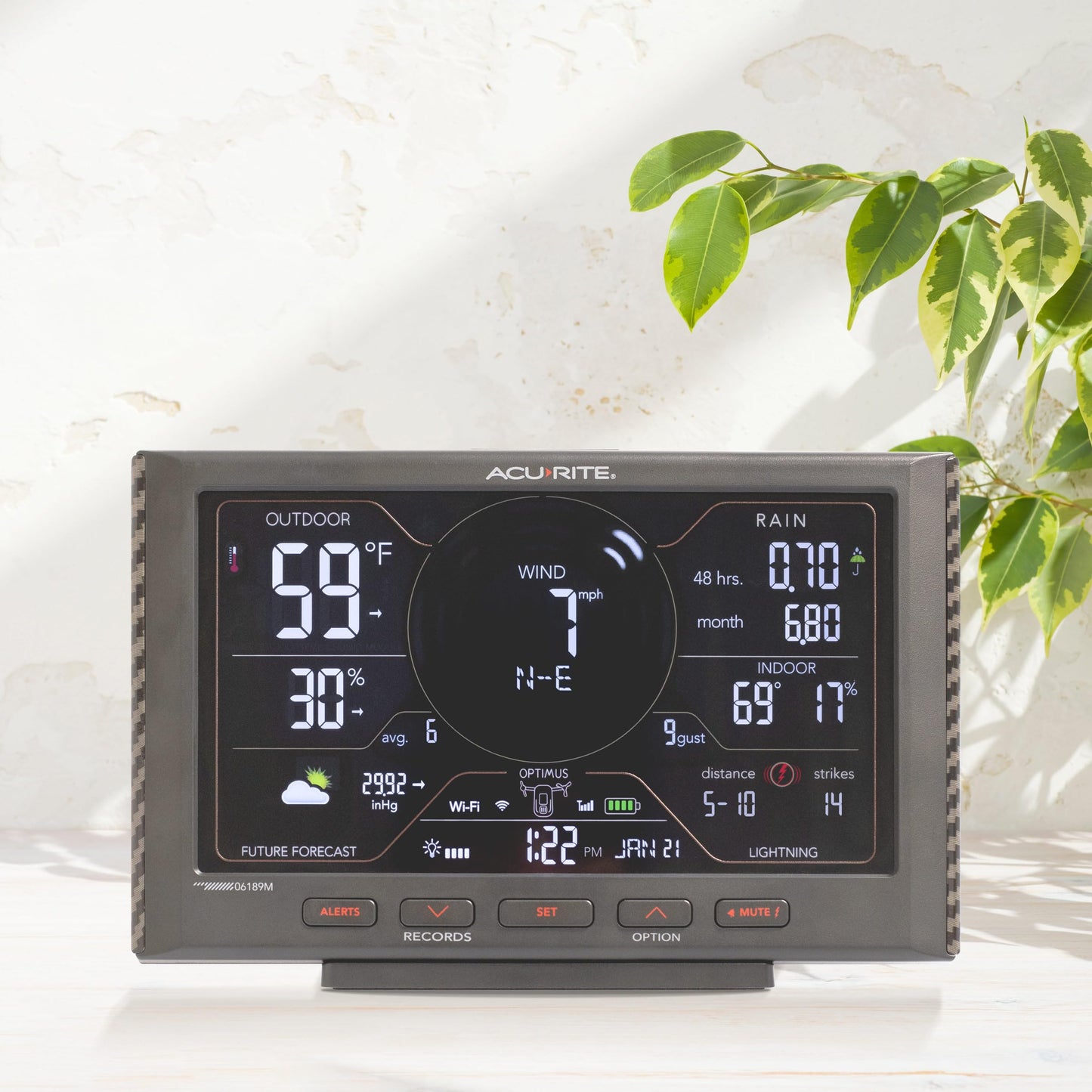 AcuRite Optimus Weather Station with Wi-Fi Display, Built-in Barometer, Lightning Detection, Indoor/Outdoor Temperature and Humidity, Wind Speed/Direction, and Rainfall Measurements (01224MCB)