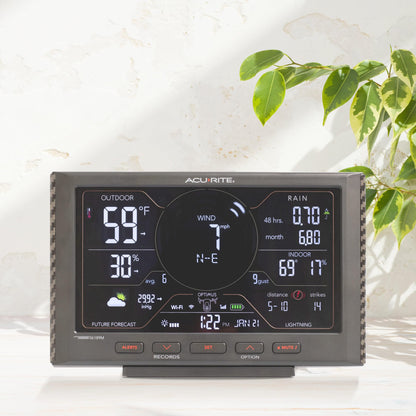 AcuRite Optimus Weather Station with Wi-Fi Display, Built-in Barometer, Lightning Detection, Indoor/Outdoor Temperature and Humidity, Wind Speed/Direction, and Rainfall Measurements (01224MCB)