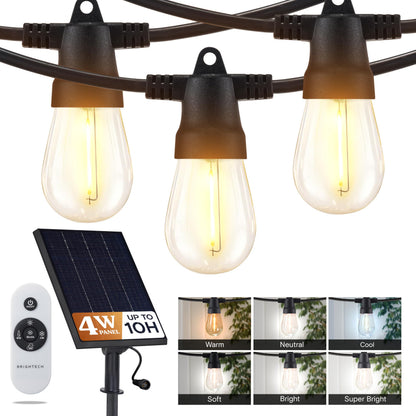 Brightech Bundle Ambience 48Ft Pro Solar String Lights + Portobello Cordless LED Touch Table Lamp