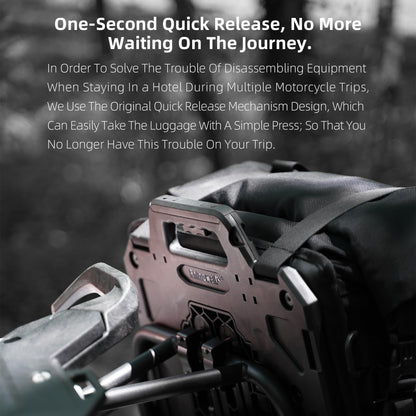 Rhinowalk Motorcycle Saddle bag Waterproof Luggage Bag 35L Quick Release with MOLLE System Fits Most Adventure and Sports Bike Motorcycle Racks (Black, 1 Pack)