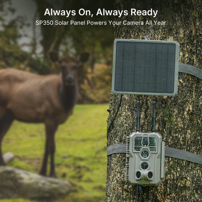 GardePro E8 2.0 WiFi Trail Camera (Non-Cellular) with 5200mAh Battery Solar Panel, 4K Video & 64MP Photo, 64GB SD Card, Dual Antennas, Stable Connection, On-Site App Viewing, Motion Activiated