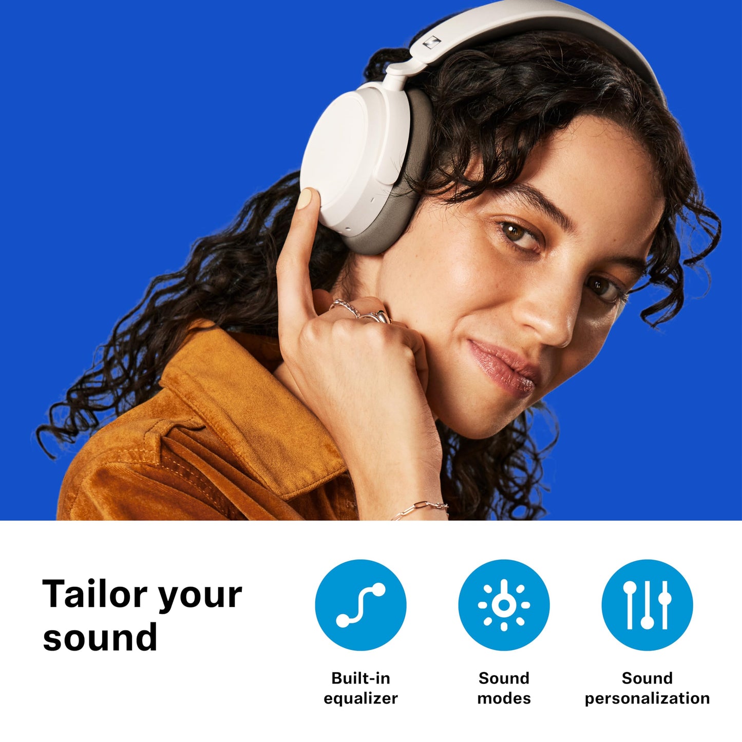 Sennheiser ACCENTUM Plus Wireless Bluetooth Headphones Noise Cancelling - Quick-Charge Feature, 50-Hr Battery Playtime, Adaptive Hybrid ANC, Bluetooth Over Ear Headphones for Traveling, School, White
