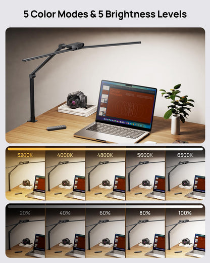TROND LED Neck Reading Light LED Clamp Desk Lamp with Remote