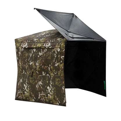 Barronett Blinds® Spy 5, Portable Hunting Blind, 5-Sided Hub Blind, View-Through Mesh, Two Vertical Corner Doors, Crater™ Harvest, 72” x 84” x 84”, SP500CH
