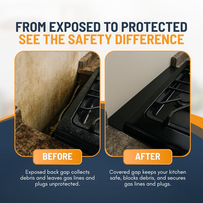 Skiennix Slide-In Range Gap Filler Kit - Universal Stove Gap Cover & Trim for Whirlpool - Black