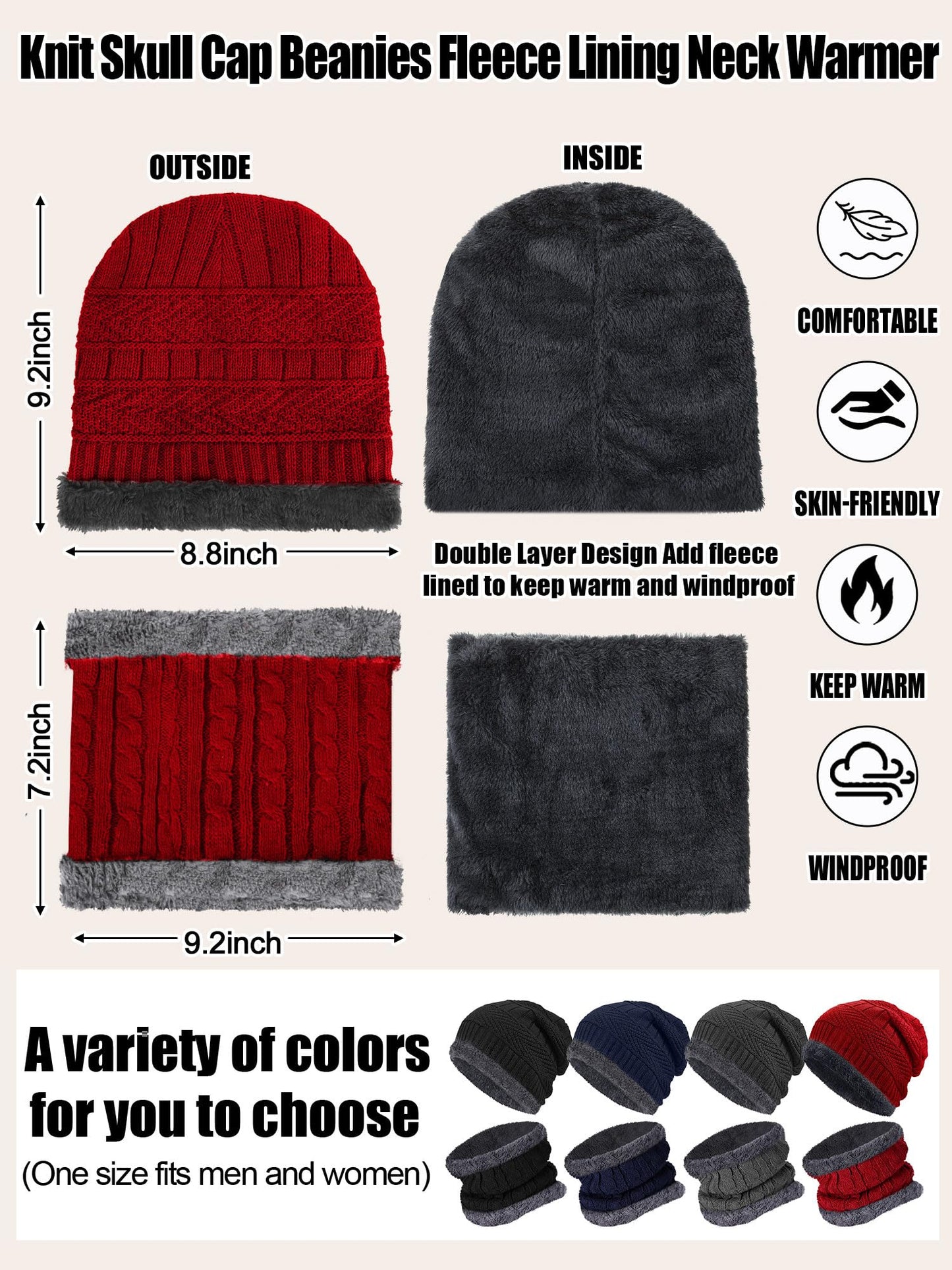 Jamntower 288 Pcs Homeless Care Package Supplies Bulk Winter Hygiene Kit Emergency Blankets Beanies Hat Scarf Glove Sock Organza Bag (4 Colors)