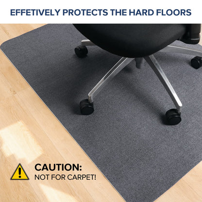 Chair Mat for Hard Floors, QQpony 1/6" Thick 63"x51" Office Chair Mat for Hardwood Floors, Premium Floor Protector Desk Rug for Home Office (Dark Grey)