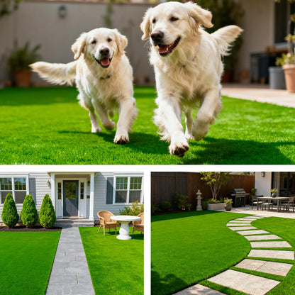 Oiyeefo Artificial Turf Grass Indoor Outdoor - Pet Friendly Synthetic Fake Turf Rug with Drainage Holes for Patio, Balcony, Backyard, Landscape Decortaion - Replacement Dogs Grass Mat(7Ft x 13Ft)