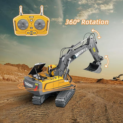 Remote Control Excavator - 1:20 RC Excavator Toys for Boys 14 Channel with Sound/Light RC Digger Construction Toys Gifts for Kids Age 5 6-10 Years Old